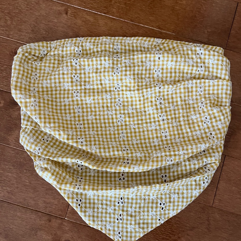 Yellow Gingham Crop Top